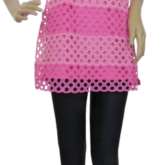 Isaac Mizrahi Pink Eyelet Tunic Top - Picture 3 of 7